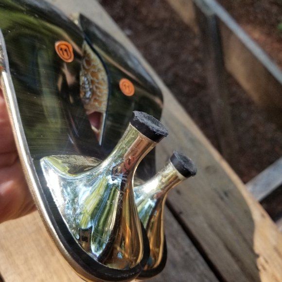 Size 9 BL Motion High Heels Shoes Gold Chrome Beads Embroidered Magic Slippers - Picture 15 of 15